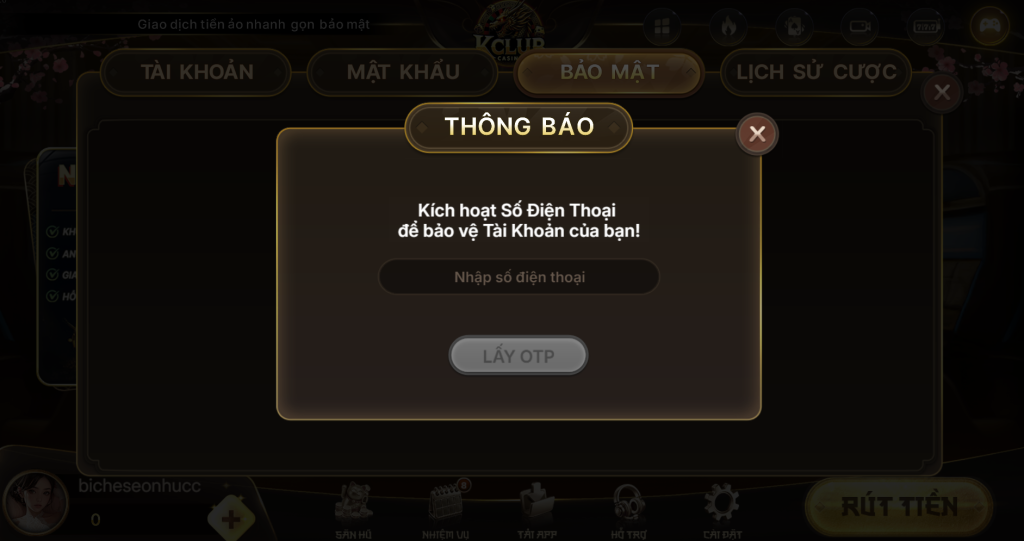 Kích hoạt sdt tại KCLUB