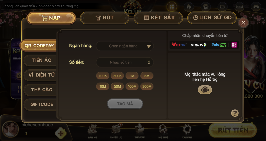 Hướng Dẫn Nạp Tiền KCLUB 2025: 4+ Kênh An Toàn & Cách Nhận Khuyến Mãi X2 Nạp Đầu